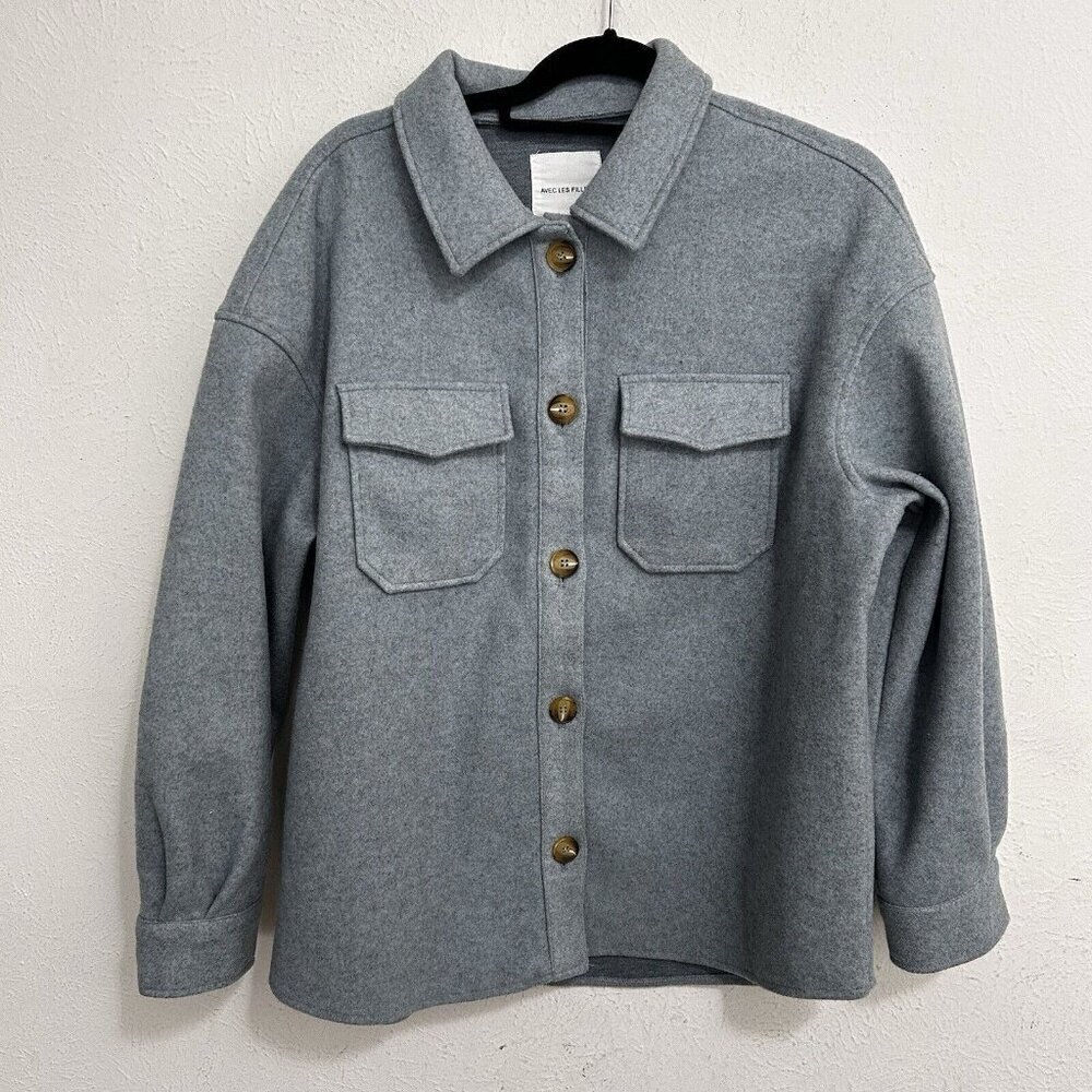 Avec Les Filles Jacket Shacket Anthropologie Button Front Oversized Women's Sz L